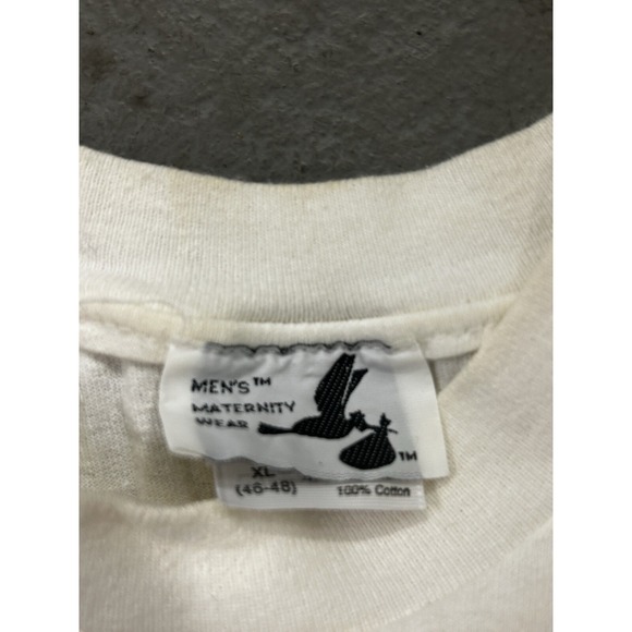 Vintage 90s Funny Childbirth Maternity T-Shirt - Men's L - Graphic Dad Pregnant - Picture 4 of 7